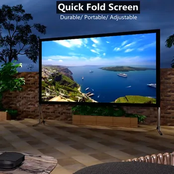 16: 9 HD 4K, проекционный экран для домашнего кинотеатра, 3D быстросъемный проекционный экран с ножками-подставками и сумкой для переноски