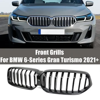 Передняя Сменная Решетка для Почек Капота BMW 6-Series GT Gran Turismo 2021 + 630i 640i 650i Глянцевая Черная Однолинейная Гоночная Решетка