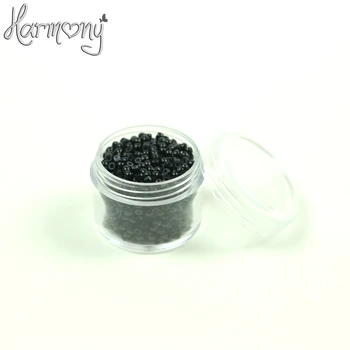 Бесплатная доставка!! 1000 шт 1 # черные силиконовые нано-бусины, медные нано-кольца с силиконовой подкладкой