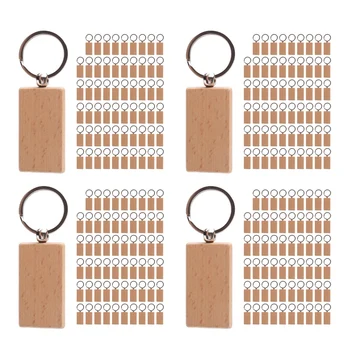 AFBC 240 шт. Пустой Прямоугольный Деревянный Брелок для ключей DIY Деревянные брелки для ключей, бирки для ключей, можно выгравировать подарки своими руками
