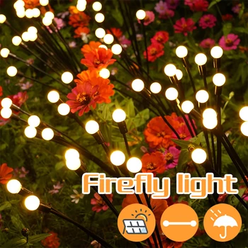 Светодиодные Солнечные светильники Firefly на открытом Воздухе, Водонепроницаемые Качели Starburst, Солнечные ландшафтные светильники, Лампы для украшения сада, Украшения газонной дорожки