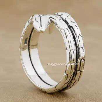 Кольца для женщин с Извивающейся Змеей Snkake Кольцо из Стерлингового Серебра 925 Пробы Кольцо 9G010 Регулируемый Размер США от 8 до 11