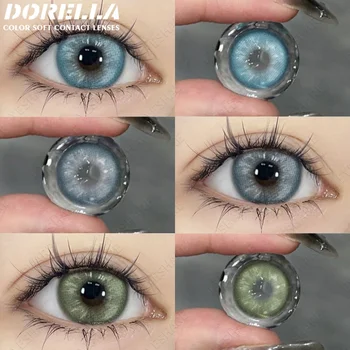 Цветные Контактные линзы D'ORELLA для Глаз 1 Пара Натуральных Контактных Линз Ежегодно Синие Линзы Зеленые Линзы Линзы для больших Глаз Серые линзы