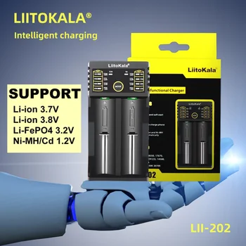 Зарядное устройство LiitoKala Lii-202 18650 1,2 В/3,7 В/3,2 В/3,85 В 21700 20700 2665014500 16340 NiMH литий-ионный аккумулятор Умное зарядное устройство с выходом
