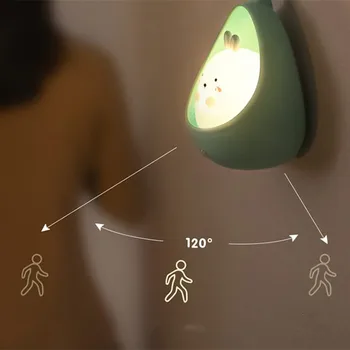 Новый ночник с датчиком движения Cat Rabbit, беспроводной светильник USB, лампа для спальни, Энергосберегающие лампы для лестницы, шкафа в прихожей