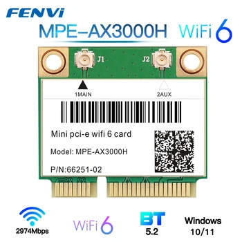 2974 Мбит/с WiFi6 MPE-AX3000H Mini PCI-E Адаптер Беспроводной Для Bluetooth 5,2 Wifi карты 802.11ax 2,4 G/5G/6GHz Wlan WiFi 6E AX210 Карта