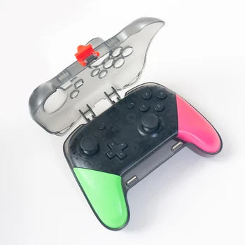 Прозрачный Хрустальный чехол для контроллера, защитная крышка, ручка, корпус с зарядным портом для контроллера Nintendo Switch Pro