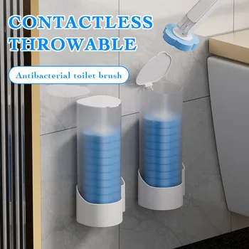 Одноразовая система чистки туалета, Сменная щетка для унитаза, настенный инструмент для чистки с чистящей жидкостью