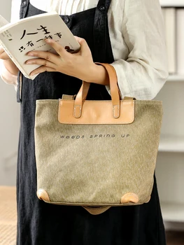 Высококачественная холщовая женская сумка из натуральной кожи на каждый день, роскошная сумка для выходных и вечеринок, модная сумка через плечо для женщин