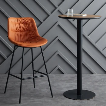 Барные стулья из Скандинавской кожи, легкая Роскошная стойка, кухонный стул, Дизайнерский Сексуальный Креативный Высокий барный стул, стул для барной мебели