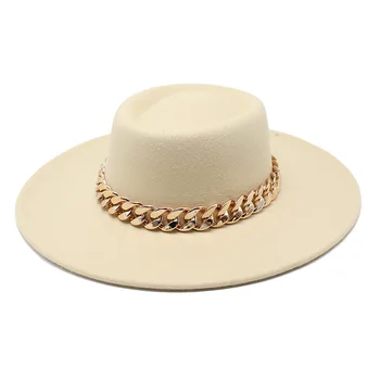 Женская кепка, шляпы для мужчин, фетровые фетровые шляпы, демисезонный головной убор с широкими полями и цепочкой, дизайнерская мода, часовня, пляжная свадебная фотография
