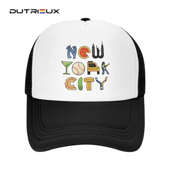 Фруктовый Гамбургер Нью-Йорк 2023 Летняя Женская Мужская сетчатая бейсболка Солнцезащитная шляпа Уличные дышащие шляпы Casquette