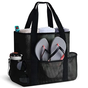 Переносная сетчатая сумка для хранения пляжных сумок, Прозрачная Складная сумка для обуви большой емкости, Женская сумка-органайзер для пляжных путешествий, сумка для ванной, сумочка
