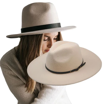 Новые Модные Панамы Унисекс с поясом, Классические женские фетровые кепки с широкими полями, Мужские Джазовые кепки в винтажном стиле, вечерние официальные цилиндры