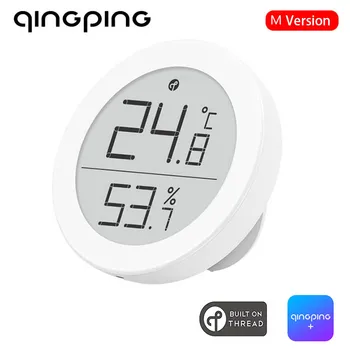 Термометр-гигрометр Qingping Поддерживает Bluetooth с высокоточным экраном с электронными чернилами; Домашняя работа с Apple HomeKit Threa
