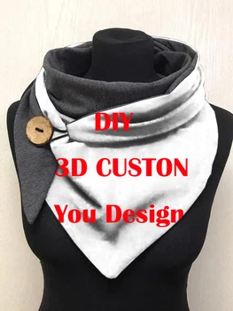 MCDV DIY Индивидуальный дизайн с 3D принтом, теплый флисовый повседневный шарф и шаль для женщин, Прямая доставка