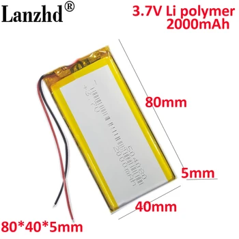Li-po Батарея 3,7 В 2000 мАч литиевая батарея для планшетных ПК банк GPS mp3 mp4 MP5 GPS 504080 433880 453880 453778 464198 554080