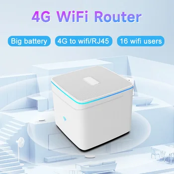 4G SIM-карта Wi-Fi маршрутизатор большой встроенный аккумулятор LTE cpe 16 пользователей Wi-Fi RJ45 WAN LAN беспроводной модем для помещений Точка доступа портативный Wi-Fi