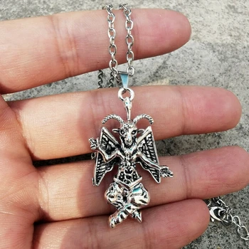 Ожерелье с Бафометом-Оккультная Печать Пути Левой руки Бафомета, Сатанинский козел Мендеса