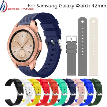 20 мм Силиконовый Ремешок для часов Samsung Galaxy Watch 42 мм Версия Розовый Черный Красный Полосатый Сменный Браслет Ремешок для SM-R180