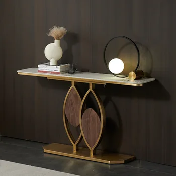 Итальянская шиферная креативная входная платформа, легкий роскошный входной столик, Входной шкаф в минималистичном стиле, У стены, полупрозрачный