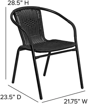 Стул для ресторана из ротанга среднего коричневого цвета в помещении и на открытом воздухе, 4 упаковки | Универсальный и стильный стул для сидения, розовый металлический стул Sillas p