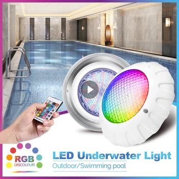IP68 38W Водонепроницаемые 81 светодиодные светильники для бассейна, Настенные подводные светильники, изменяющая цвет RGB лампа 12V с дистанционным управлением