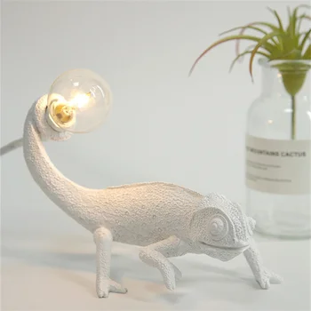 Настольная лампа в Скандинавском стиле с Ящерицей-Хамелеоном, Современная милая светодиодная настольная лампа в виде животного-Хамелеона, Прикроватные светильники для детской спальни