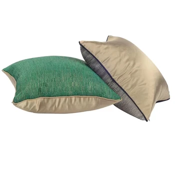Жаккардовая наволочка в вертикальную полоску, чехол для подушки, Декоративная накидка для дивана, зелено-серый цвет, домашний декор