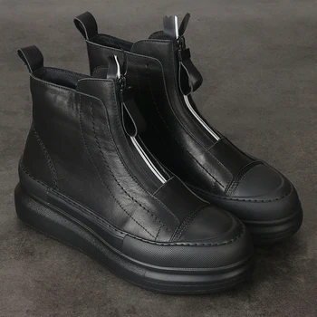 Мужская обувь, осенне-зимняя кожаная обувь на толстой подошве, модная обувь для катания на сноуборде, корейская версия плюс бархат для сохранения тепла