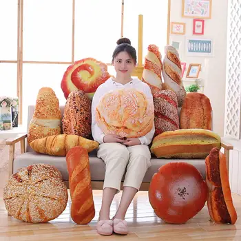 3D Моделирование Хлеба, плюшевые игрушки, 52 см, мягкая набитая подушка, кукольное постельное белье для взрослых, детские игрушки