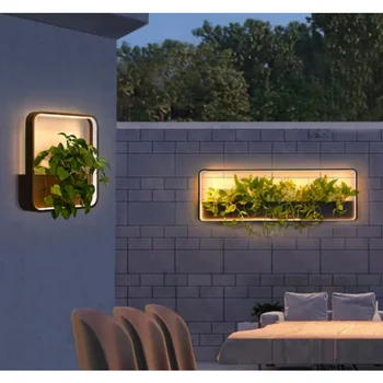 Новые водонепроницаемые солнечные настенные светильники IP65 на открытом воздухе, во дворе виллы, в саду, креативное настенное освещение, украшение отеля, лампы для растений в горшках