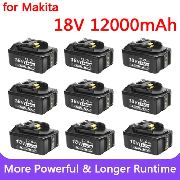 Новинка Для 18V Makita Battery 12000mAh Аккумуляторная Батарея для Электроинструментов со светодиодной литий-ионной Заменой LXT BL1860B BL1860 BL1850