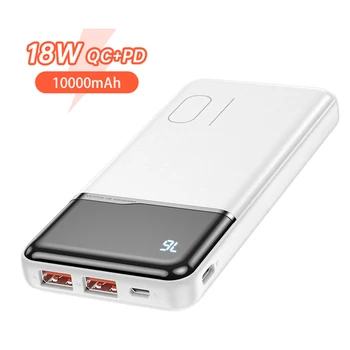 KUULAA 10000 мАч Портативный Банк Питания Цифровой Дисплей Двойной USB ПоверБанк Быстрая Зарядка Внешний Аккумулятор Зарядное Устройство Для Xiaomi iPhone