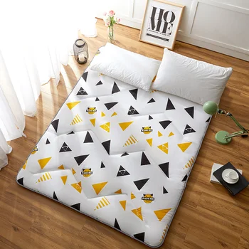 Матрас в японском стиле, коврик-татами с геометрическим принтом в полоску, противоскользящий утолщенный матрас, мебель для спальни, коврик для кровати в студенческом общежитии