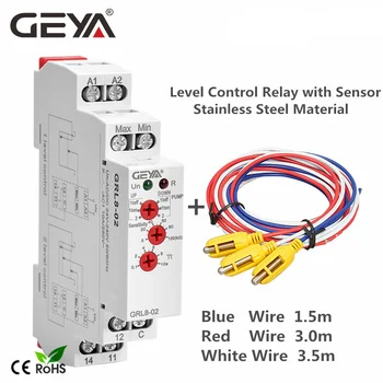 Бесплатная доставка GEYA GRL8 Реле контроля уровня жидкости, электронный регулятор уровня жидкости 10A AC/DC24V-240V