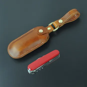 Ножны из натуральной кожи, чехол для тактических инструментов, кожаный чехол для 91 мм армейского складного карманного ножа