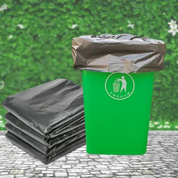Черный сверхмощный мусорный бак для мусора, Кухонные водонепроницаемые пластиковые мешки для мусора, Промышленные мешки для мусора подрядчика