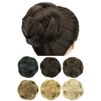 Синтетические Шиньоны Большого Размера Soowee, Плетеный Шиньон, Коричневые Накладные Булочки для волос, Резинки для волос, чехол для волос