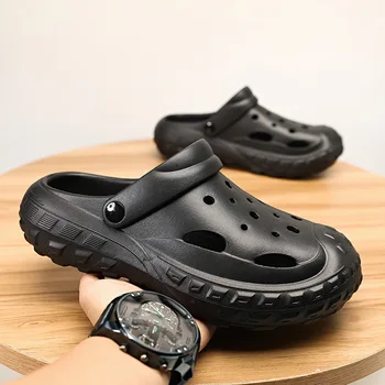 Мужская обувь с дырками для женщин, новинка 2023 года, парные сандалии на толстой подошве, повседневные и удобные пляжные тапочки zapatos de mujer