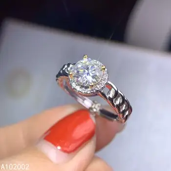 KJJEAXCMY изысканные ювелирные изделия Mosang с бриллиантом из стерлингового серебра 925 пробы, новое регулируемое женское кольцо, тест на поддержку, изысканное