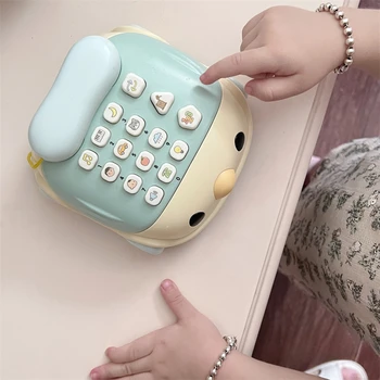 Корейский детский игрушечный телефон ins, имитирующий цыпленка, стационарный телефон для раннего обучения, обучающая многофункциональная музыка