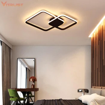 креативный потолочный светильник для спальни, белый и кофейный светодиодные люстры, алюминиевые современные светодиодные потолочные люстры, освещение AC110-240V
