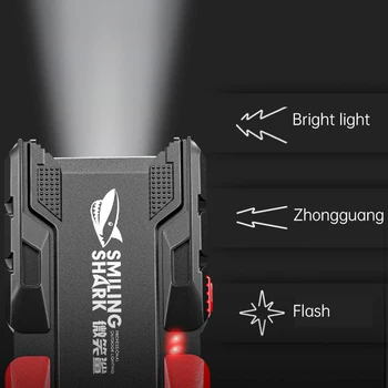 Фонарик с сильным светом, открытый портативный фонарик с USB-зарядкой, светодиодный блок питания, водонепроницаемый фонарь для кемпинга, пешего туризма
