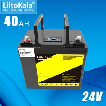LiitoKala 24V 40Ah 30Ah Lifepo4 аккумуляторная батарея с 50A BMS для инверторной панели солнечных батарей, скутера, резервного питания, лодочного фонаря 29,2 V 10A