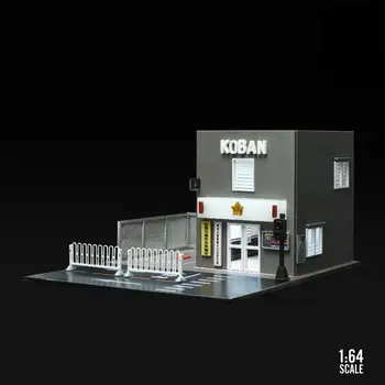 Миниатюрный макет модели Диорамы гаража 1:64 для архитектурного здания, украшения кукольного домика, Микро-ландшафтного уличного здания