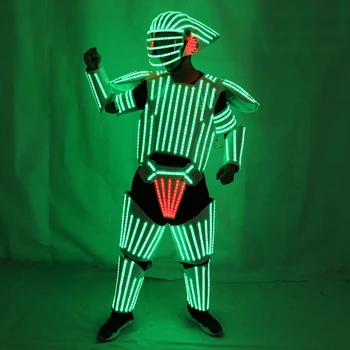 Заводской светодиодный костюм робота, сценическая RGB многоцветная куртка, Танцовщица, Одетая В Косплей, Лазерные перчатки для ночного клуба, вечеринки, Мужской Танец
