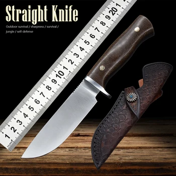 Стальной Наружный Нож С Фиксированным Лезвием M390, Охотничий Прямой Тактический Нож для Самообороны, Бытовой Острый Фруктовый Нож, Военный Нож