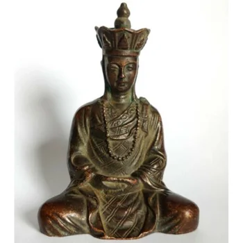 Античная бронзовая тибетская статуя Бодхисаттвы Будды Кшитигарбхи 9 см