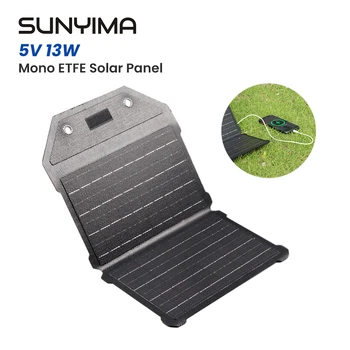 1шт SUNYIMA 5V13W Монокристаллическое ETFE Складное Солнечное Зарядное Устройство 230*155 Портативная Солнечная Панель Открытый Кемпинг Мощность PV Накопитель USB